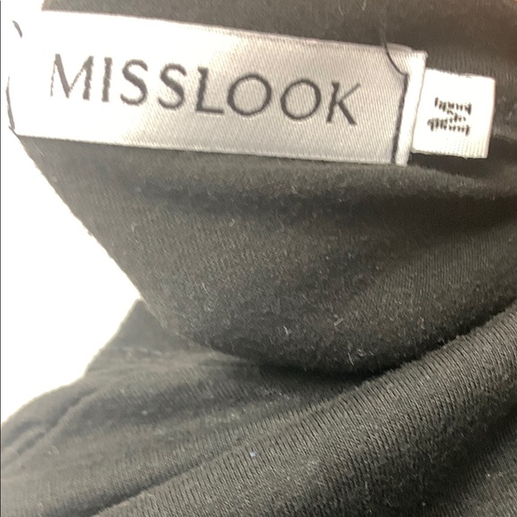 MISSLOOK Black Yellow Sunflower V-Neck Short Sleeve T-Shirt - Picture 2 of 3